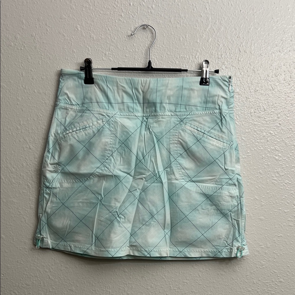Athleta Light Green Checkered Skirt